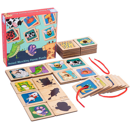 Wooden Animal Matching Puzzle Game